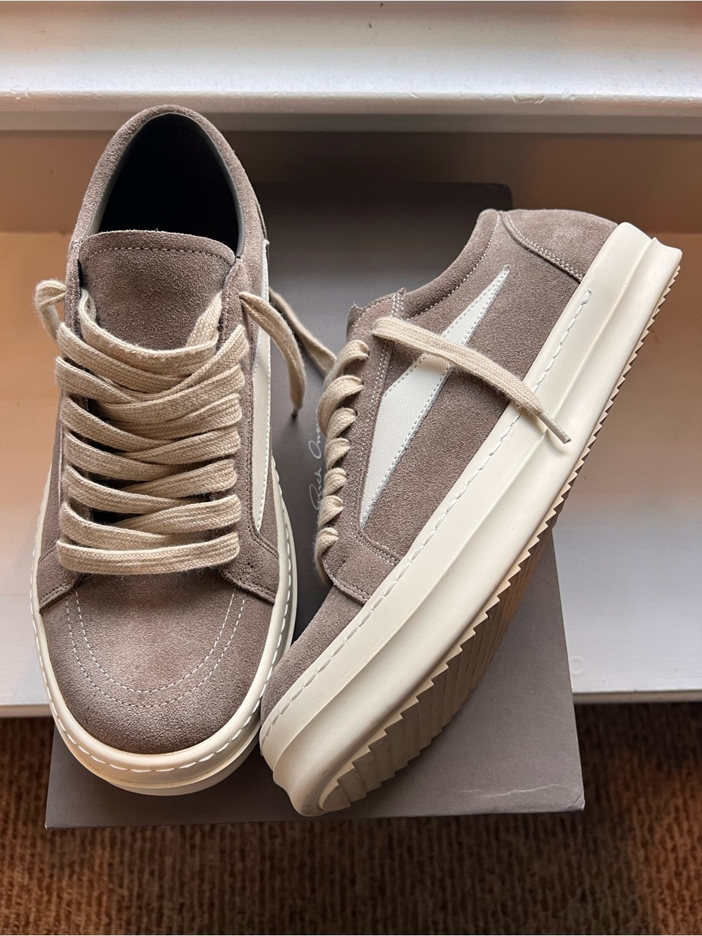 Rick Owens Canvas Light Brown Men Size 11